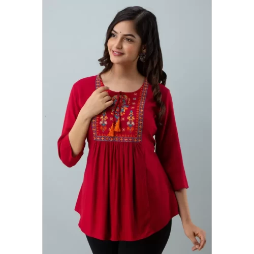 Casual Regular Sleeves Embroidered Women Top