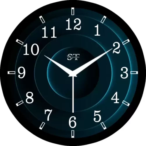 Analog Wall Clock (Light Blue, With Glass)