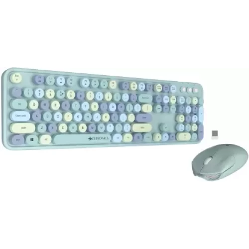 ZEBRONICS Zeb-Companion 300 Wireless Keyboard with Retro Keys and Mouse set  Wir