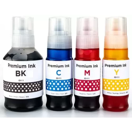 Pack of 4 Black + Tri Color Combo Pack Ink Bottle