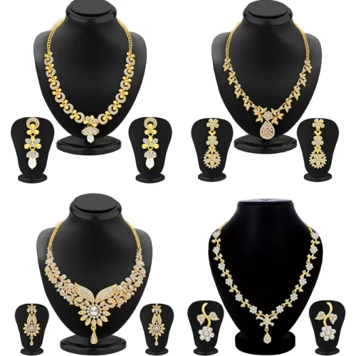 Alloy Gold-plated Gold Jewel Set  (Pack of 4)