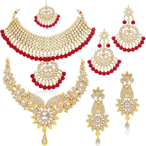 Alloy Gold-plated Multicolor Jewel Set  (Pack of 7)