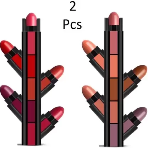 rezmay Enrich   Matte 5 in 1 Lipstick Combo Set of 2(The Red & Nude Edition, 15 